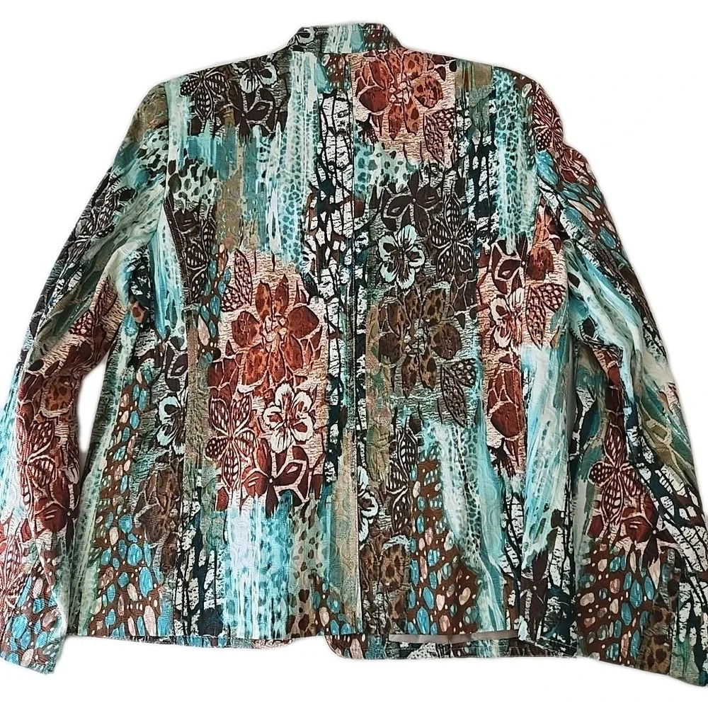 Alfred Dunner Santa Barbara Jacket Sz 10 Office Business Casual Coastal Boho NWT